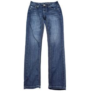Denim Couture Jeans Womens 3 Blue Mid Rise Straight Flat Front Button Zip Pants